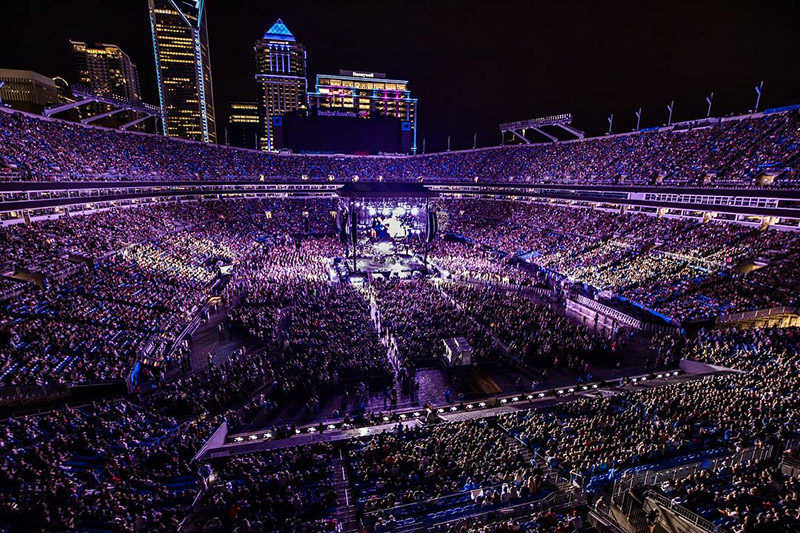 SES provided an Outline GTO system for 82,000 fans at Bank of America Stadium in Charlotte, NC. Photo by Jesse Faatz Photography courtesy Outline